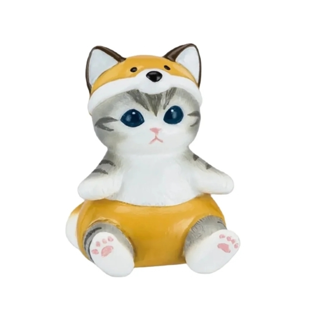 Cute Cat Figurine with Yellow Outfit